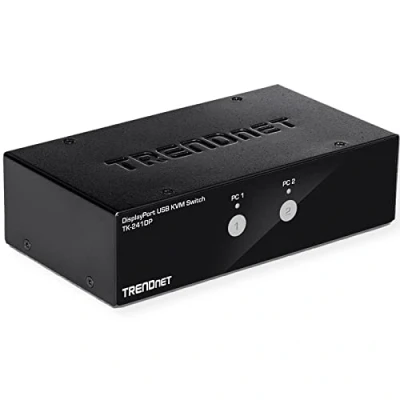 Image de TRENDnet TK 241DP Commutateur écran clavier souris/audio/USB 2 x KVM / audio USB 1 utilisateur local de bureau Conformité TAA