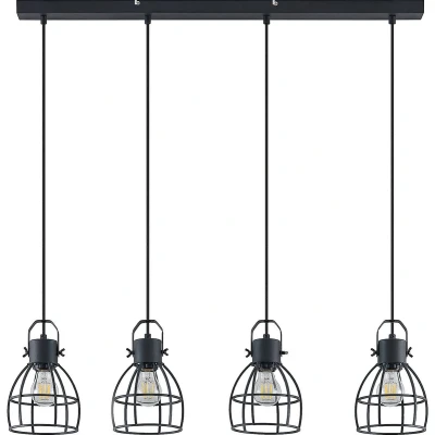 Afbeelding van Lindby hanglamp 4lichts ijzer H: 14.5 cm E27 zwart