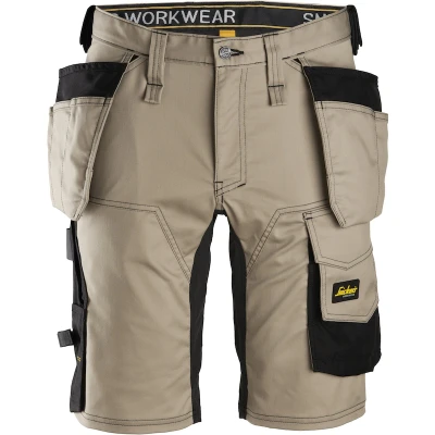 Afbeelding van Allroundwork, Stretch Korte Broek Met Holsterzakken ,Khaki Zwart (2004) ,062