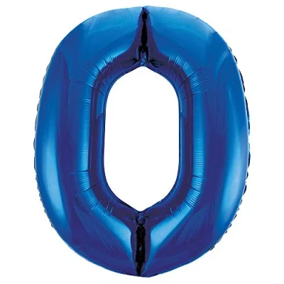 Afbeelding van Unique Party Enorme folieballon cijfer 0, 86 cm, blauw