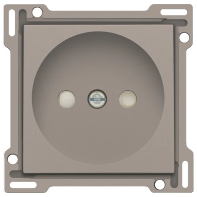 Afbeelding van Afwerkingsset voor stopcontact zonder aarding met kinderveiligheid, inbouwdiepte 21 mm, bronze