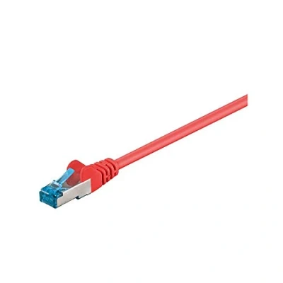 Image de goobay Cordon de raccordement RJ 45 (M) pour 20 m SFTP, PiMF CAT 6a sans halogène, moulé, crochet rouge
