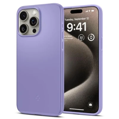 Afbeelding van Spigen Thin Fit Hoesje Geschikt voor Apple iPhone 15 Pro Max Back Cover Paars