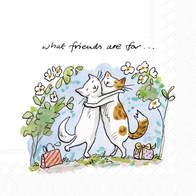 Afbeelding van Ihr 9377 Cocktail Servietten 25x25cm 20 Stuks Cats Friends
