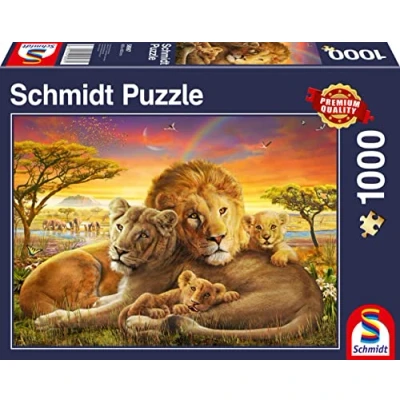Afbeelding van Schmidt Spiele 58987 knuffelige leeuwenfamilie, puzzel 1000 stukjes