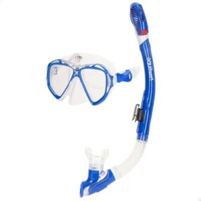 Afbeelding van Snorkelbril en buis voor Kinderen AquaSport Blauw Volwassenen (2 Stuks)