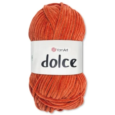 Afbeelding van Frida&#039;s Wollhaus YarnArt Dolce 793 Chenille breiwol, haak en amigurumi garen, 100 g, 64 kleuren, roestkleurig