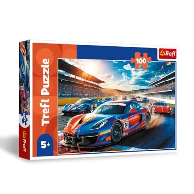 Afbeelding van Trefl Een snelle raceauto 100 stukjes puzzel met voertuigen, creatief entertainment, vrije tijd voor kinderen vanaf 5 jaar