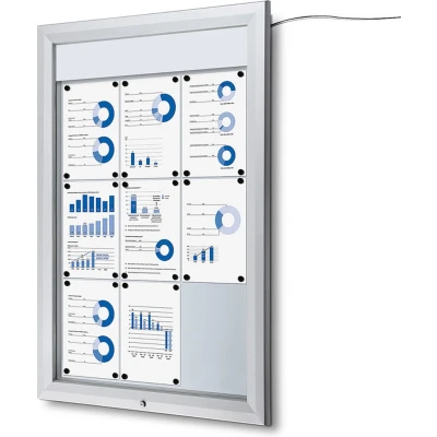 Afbeelding van Vergrendelbaar Notitiebord Outdoor Verlicht Logo 9x A4 Syna SCT9XA4PHLED Horeca &amp; Professioneel