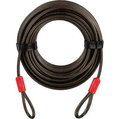 Afbeelding van EVEREST FITNESS staalkabel met lussen 20 m x Ø 6 mm Luskabel kunststof coating Robuuste slot kabel Perfect als kabelslot en fietsslot Voor fietsen tuinmeubilair kano&#039;s