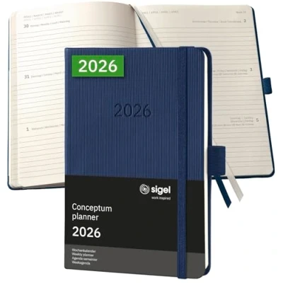 Afbeelding van SIGEL C2663 Weekalender Conceptum 2026, ca. A6, donkerblauw