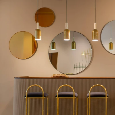 Afbeelding van AYTM Circum spiegel, rozekleurig, Ø 70 cm, glas, MDF hout