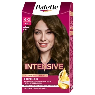 Image de Schwarzkopf Palette Coloration Permanente Cheveux Crème Soin Couvre 100% des Blancs Tenue 8 semaines Chatain Clair 600