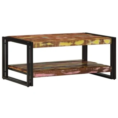 Image de vidaXL Table basse multicolore 90x50x38 cm bois de récupération massif4102717