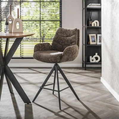 Afbeelding van Hoyz Collection Barstoel Lounge Rich Taupe Set van 2