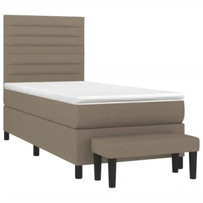 Afbeelding van vidaXL Boxspring met matras stof taupe 90x190 cm
