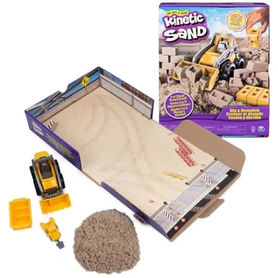 Image de Pâte à modeler Kinetic Sand Coffret Chantier Creuser et Démolir