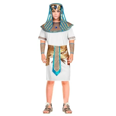 Afbeelding van Widmann Egypte Kostuum Koning Van Farao Kind Jongen Wit / Beige, Goud Maat 158 Carnavalskleding Verkleedkleding