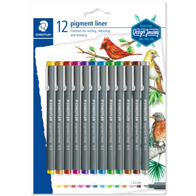 Afbeelding van STAEDTLER Design Journey pigment liner 308 set 12 kleuren