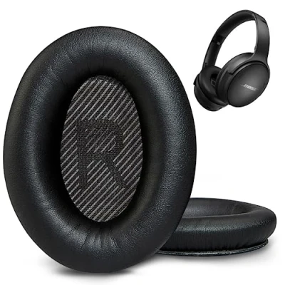 Afbeelding van AHG Premium QC45 vervangende oorkussens compatibel met Bose QuietComfort 45/Bose hoofdtelefoon ruisonderdrukking, hoogwaardig eiwitleer, extra dik schuim hoge dichtheid en