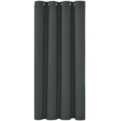 Afbeelding van Deconovo warmte isolerende verduisterende gordijnen, 132x138 CM (breedte x hoogte), gordijnen voor woonkamer en slaapkamer, modern ontwerp met oogjes, donkergrijs, 1delig