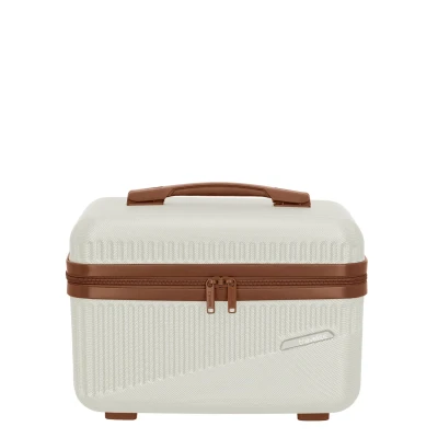 Afbeelding van Travelite Bali Schoonheidstas, stijf, 36 cm, Wit/Cognac, Harde beauty case