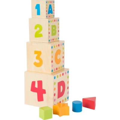Afbeelding van Small Foot ABC Kubus blokken + letters en vormen