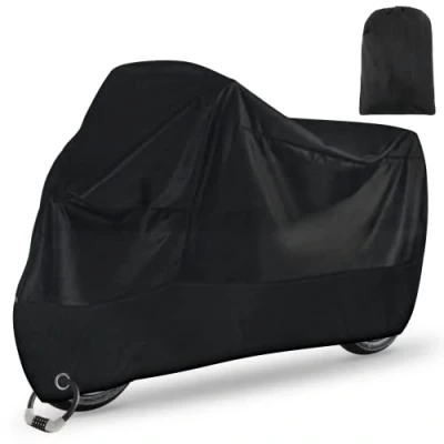 Afbeelding van Carehabi Motorhoes voor buiten, waterdicht, winter, zomer, 210D, Oxford, XXL, met sleutelgat, bescherming tegen stof, sneeuw, regen, wind, UV, dekzeil scooter, fiets, 245 x 105 125 cm, zwart