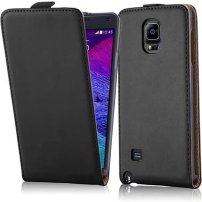 Afbeelding van Cadorabo Hoesje geschikt voor Samsung Galaxy NOTE 4 in KAVIAAR ZWART Beschermhoes Case Cover flip design, gemaakt van glad kunstleder