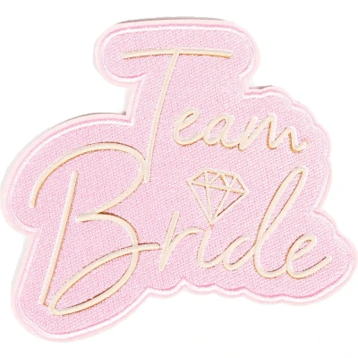 Afbeelding van Amscan Opstrijkpatch Team Bride Dames 9,6 X 8,5 Cm Roze 6 Stuks