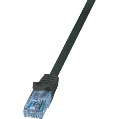 Afbeelding van CAT6a U/UTP zwart 0.5M CCA Netwerkkabel Computerkabel Kabel