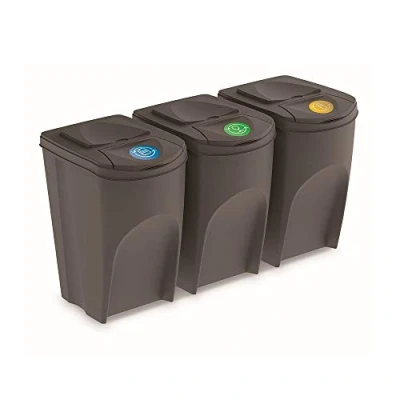 Afbeelding van Keden Afvalscheidingsbakken 3x35L grijs