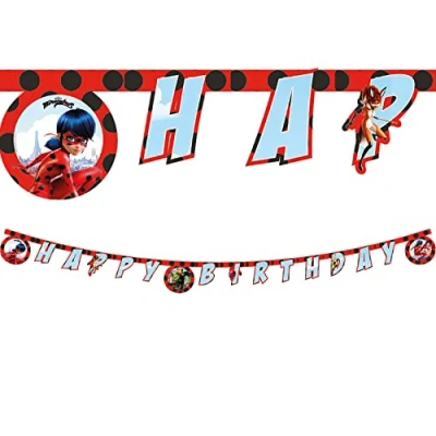 Afbeelding van PROCOS Happy Birthday Ladybug verjaardagsslinger 2m