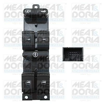 Afbeelding van MEAT &amp; DORIA 26841 Schakelaar, raamopener Links voor VOLKSWAGEN: Golf 5, 4, Passat B5 GP Saloon
