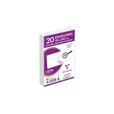 Afbeelding van Clairefontaine 3431C verpakking met 20 visitekaartjes 90 x 140 mm rubber bekleed 120 g/m²