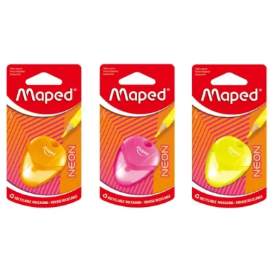 Afbeelding van Puntenslijper maped neon igloo 1gaats assorti