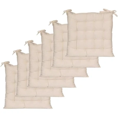Afbeelding van Atout Ciel Set van 6 stoelkussens, vierkant, tweekleurig, 40 x cm, beige/grijs