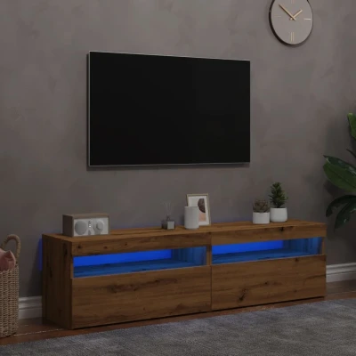 Afbeelding van vidaXL Tv meubels met LED 2 st bewerkt hout artisanaal eiken