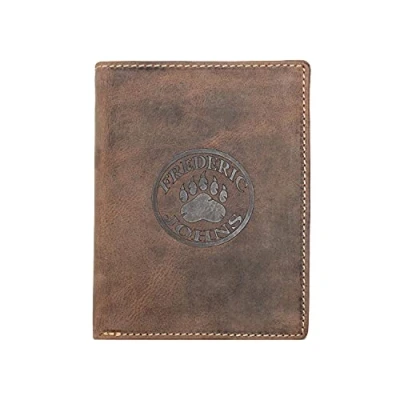 Afbeelding van Frederic Johns® Grand Classic portefeuille voor heren in leer RFID Speciale kaarten grijs, één maat (Bruin)