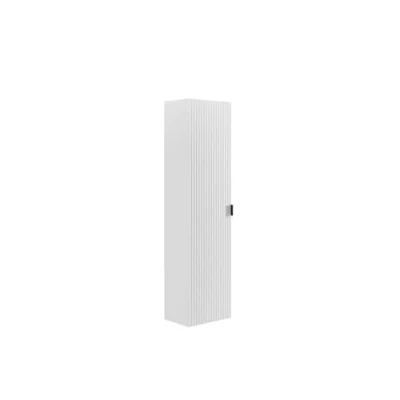 Afbeelding van Vente unique Gestreepte hangende badkamerkolom Mat wit H140 cm ZEVINI L 35 x H 140 D 25
