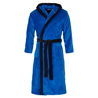 Afbeelding van Di Ficchiano Monza badjas met capuchon voor heren, zwart, blauw, XXL