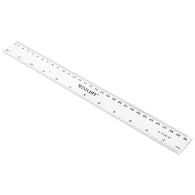 Image de Westcott Règle en plastique, graduation, transparent 30cm