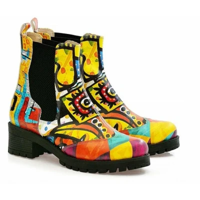 Afbeelding van GOBY ColorPop Chelsea Dames Enkellaars Handmade en Vegan Kleurrijk Gedurfd Maat 37