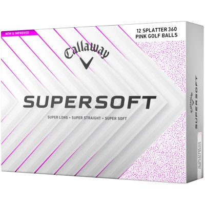 Afbeelding van Callaway SuperSoft Splatter 360 Pink 2025 Golfballen Wit Roze