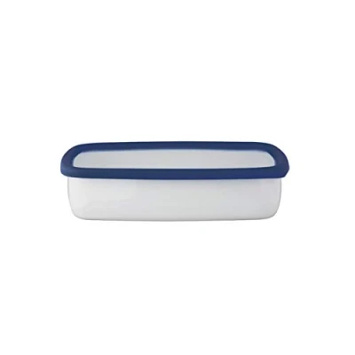 Afbeelding van HoneyWare Classic Line Emaille voorraaddoos met deksel, plat, 3 liter, hittebestendig tot 400 C, geschikt voor alle warmtebronnen, oven en barbecue,