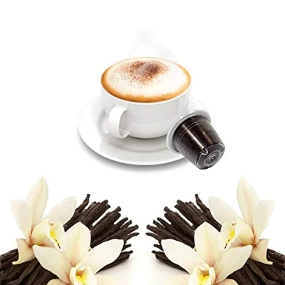 Afbeelding van Vanillekoffie in capsules compatibel met Nespresso Kickkick (50 stuks) oplosbare gearomatiseerde koffie melk en vanille voor machines