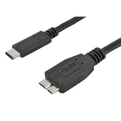 Afbeelding van PremiumCord 1 m USB C naar Micro 3.0 B aansluitkabel, datakabel tot 5 Gbit/s, 3.1 type stekker, 3 afscherming, kleur zwart, lengte