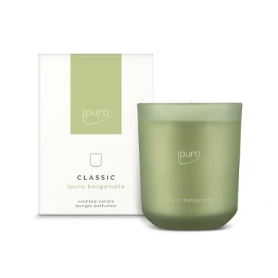 Afbeelding van ipuro Klassieke decoratieve geurkaars bergamot in glas, Aziatische frisheid met limoen en citroengrasachtig aroma duurzame geurkaarsen