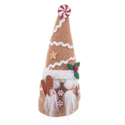 Afbeelding van Christmas Kerstversiering Beige Multicolour Zand Weefsel Meisje 8 X 6 19,5 Cm