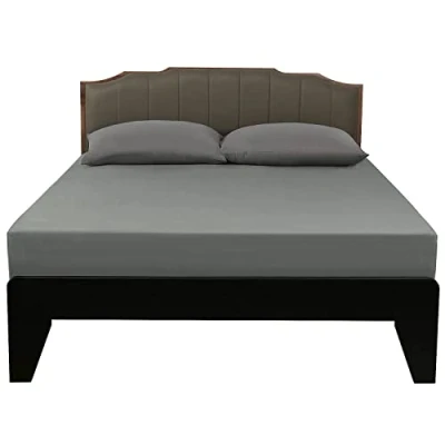 Afbeelding van Lirex Hoeslaken, 160 x 200 cm, 100% katoen, 300 draden/cm², zacht en ademend, donkergrijs
